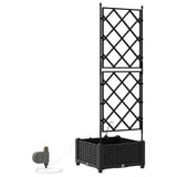 Garden Planter Black 40 x 40 x 126 cm Plastic 42002848