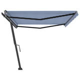 Freestanding Manual Retractable Awning 500x300 cm Blue/White 3069776