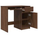 Desk Brown Oak 86x49x76 cm Engineered Wood 861829