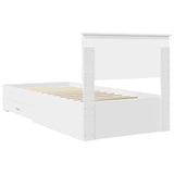Bed Frame with Headboard White 100 x 200 cm Engineered Wood 3408299