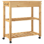 ZNTS Kitchen Trolley MONZA 84x40x90 cm Solid Wood Pine 376100