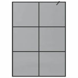 Walk-in Shower Wall Black 140 x 195 cm Tempered Glass 42022046