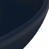 146968 Luxury Bathroom Basin Round Matt Dark Blue 32,5x14 cm Ceramic