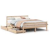 Bed Frame without Mattress 150x200 cm King Size Solid Wood Pine 3301612