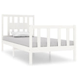 Bed Frame without Mattress White Solid Wood 90x190 cm Single Single 3104094
