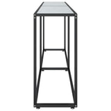 Console Table White Marble 220x35x75.5cm Tempered Glass 331692