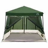 Camping Tent Set Folding 2 pcs Green Taffeta and Fabric 3337176