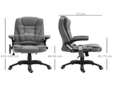 Massage Recliner Chair Heated Office Chair with Six Massage Points Linen-Feel Fabric 360&deg Swivel T3398P328195