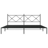 Metal Bed Frame without Mattress with Headboard Black 200x200cm 376509