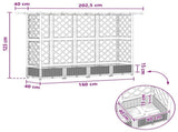 Raised Bed with Trellis and Roof Black 202.5 x 40 x 123 cm PP 42032547
