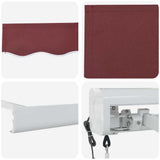 Automatic Retractable Awning Burgundy 400x300 cm 3215325