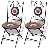 Garden Chair Set of 2 Terracotta Powder-coated iron Foldable 41535
