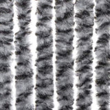 Fly Curtain Grey and Black and White 100x220 cm Chenille 377337