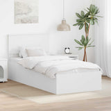 Bed Frame with Headboard White 75 x 190 cm Engineered Wood 3408718