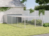 Dog House with Run Anthracite 153x396x110 cm Galvanised Steel 3214223