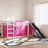 Bunk Bed without Mattress with Slide and Curtains Pink 90x190 cm Single 3284130