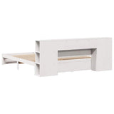 Bookcase Bed without Mattress White 180x200cm Super King Solid Wood Pine 3322366