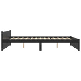 Bed Frame without Mattress Black Solid Wood 135x190 cm Double Double 815023
