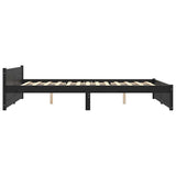 Bed Frame without Mattress Black Solid Wood 135x190 cm Double Double 815023