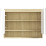 Bathroom Mirror Cabinet 80x15x60 cm MDF White and Oak 331537