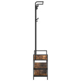 Coat Rack Smoked Oak 75 x 34 x 184 cm Engineered wood 879955