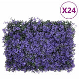 Artificial Leaf Fence 24 pcs Purple 40x60 cm 366643
