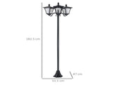 1.8m Traditional Victorian Style 3 Way Head Outdoor Garden Solar Post Lamp Sensor Dimmable LED T3398P313619