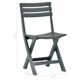 Garden Chair Set of 2 Green Plastic Standard Collapsible 48789