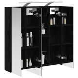 Bathroom Mirror Cabinet Black Oak 70 x 14.5 x 70 cm 889096