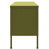 TV Cabinet Olive Green 105x35x50 cm Steel 336234