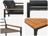 Outdoor Furniture Set 4 pcs Dark Grey Poly Rattan 42025358