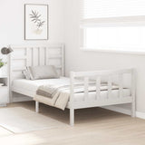 Bed Frame without Mattress White 100x200 cm Solid Wood Pine 3191962