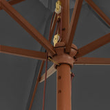 Garden Parasol with Wooden Pole Anthracite 299x240 cm 363169