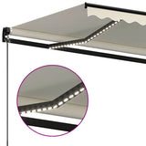 Manual Retractable Awning with LED 350x250 cm Cream 3069082