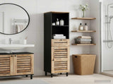 Bathroom Cabinet with Drawer Brown and Black 38 x 33.5 x 160 cm 4018866