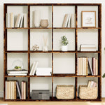 Book Cabinet Smoked Oak 137.5x29x137.5 cm Engineered Wood 3310293