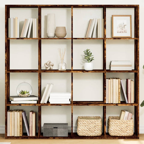 Book Cabinet Smoked Oak 137.5x29x137.5 cm Engineered Wood 3310293