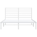 Metal Bed Frame without Mattress with Headboard White 140x200cm 352369