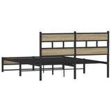 Metal Bed Frame without Mattress Sonoma Oak 160x200 cm 4017275