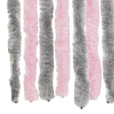 Fly Curtain Silver Grey and Pink 90x220 cm Chenille 377363