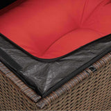 Garden Sofa with Cushion 7 pcs Brown Poly rattan 366242