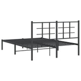 Metal Bed Frame without Mattress with Headboard Black 140x200cm 355562