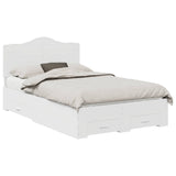 Bed Frame with Headboard White 135 x 190 cm Engineered Wood 3413612
