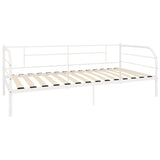 ZNTS 284672 DayBed Frame without Mattress White Metal 90x200 cm