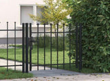 Fence Gate BOXTEL Single Door with Spike Top Steel 1x1 m Black 146032