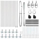 Fence Post with Concrete Base 13 pcs Silver Powder-Coated Steel 42004317