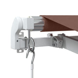 ZNTS Manual Retractable Awning with LED Brown 600x350 cm 3215400