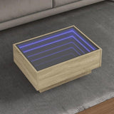 Coffee Table with LED Sonoma Oak 70x50x30 cm Engineered Wood 847513
