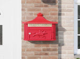 Wall Mounted Mailbox Red 40.5 x 16 x 45 cm Cast Aluminum 42023502