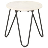 Coffee Table White 40x40x40 cm Real Stone with Marble Texture 286443